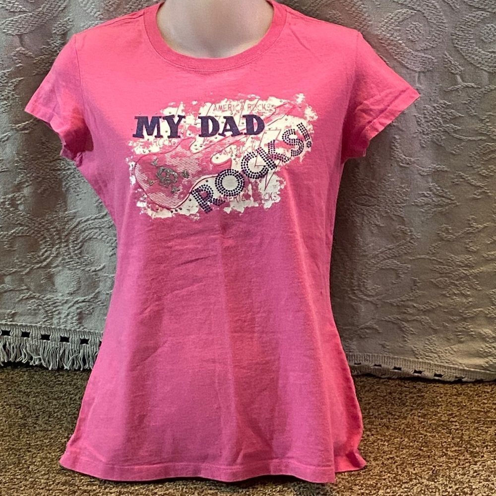 10/$50 MY DAD ROCKS YOUTH AMERICA ROCKS SHIRT SIZE XL